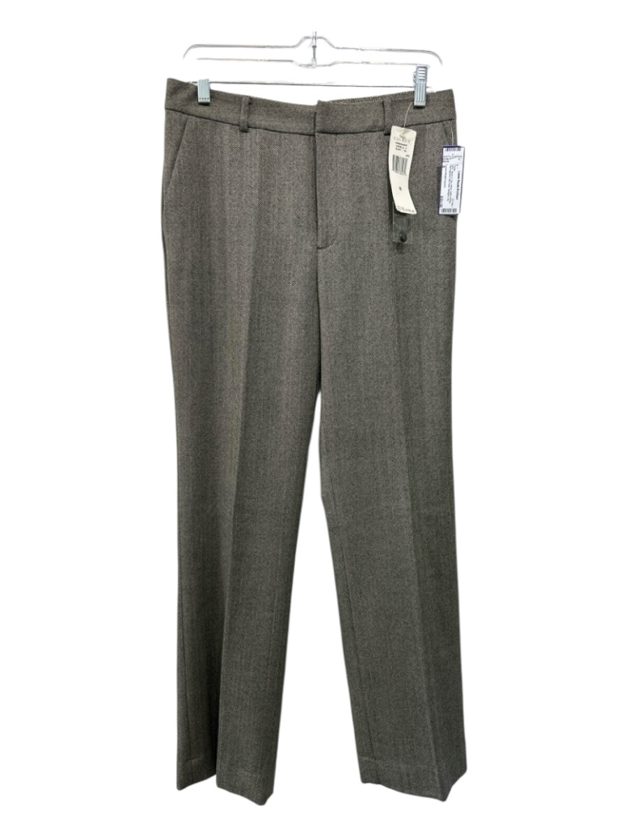 Lauren Ralph Lauren Size 8 Black & Tan Wool Satin Lining Herringbone Pants