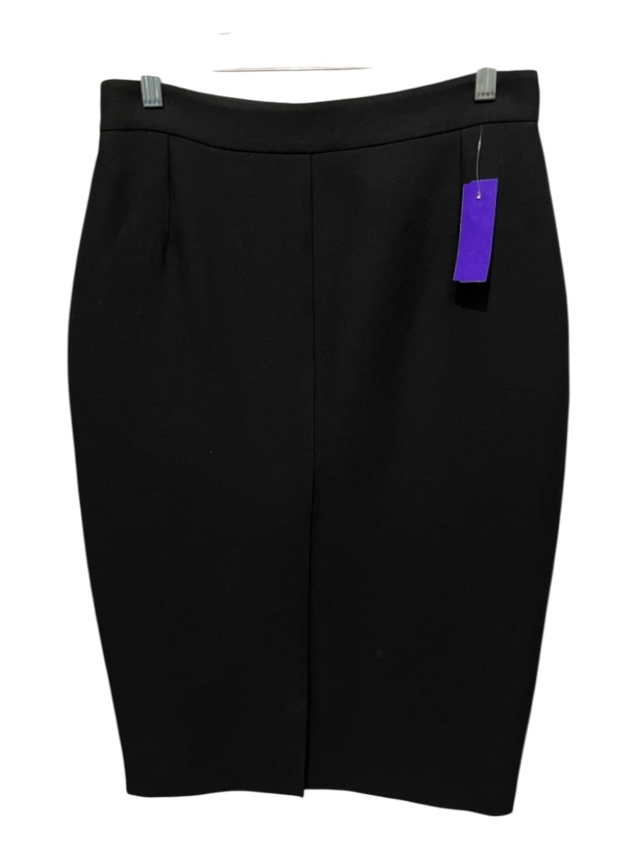 Gucci Size 46 Black Wool Blend Front Slit Darted Pencil Skirt