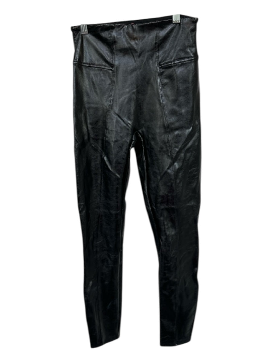 Spanx Size S Black Vegan Leather High Waist Pants