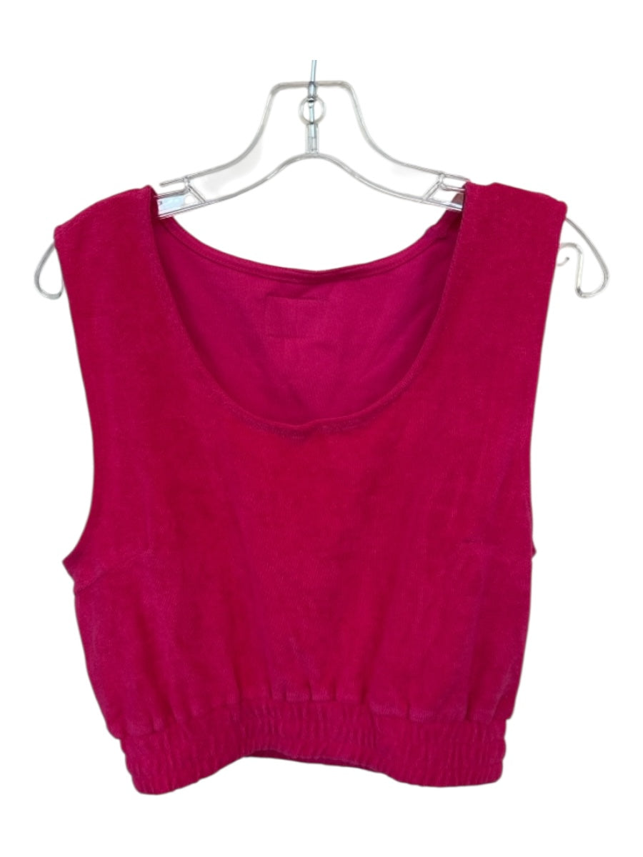 Daily Drills Size M/L Magenta Terry Cloth Sleeveless Athletic Top