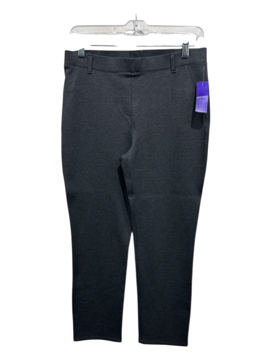 Quince Size M Gray Rayon Blend Elastic Waist High Rise Straight Pants