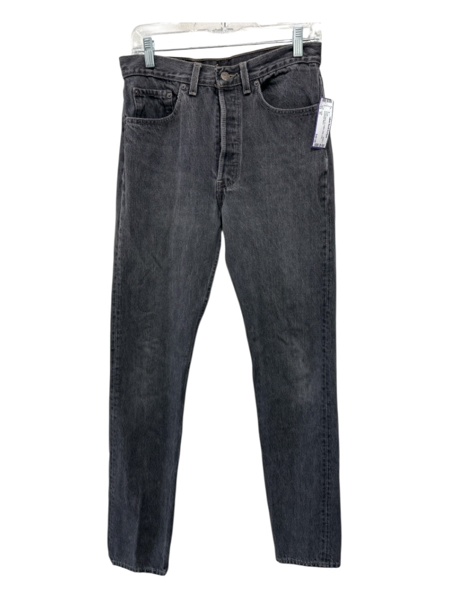 Levis Size 31 Faded Black Cotton Solid Jean Men's Pants