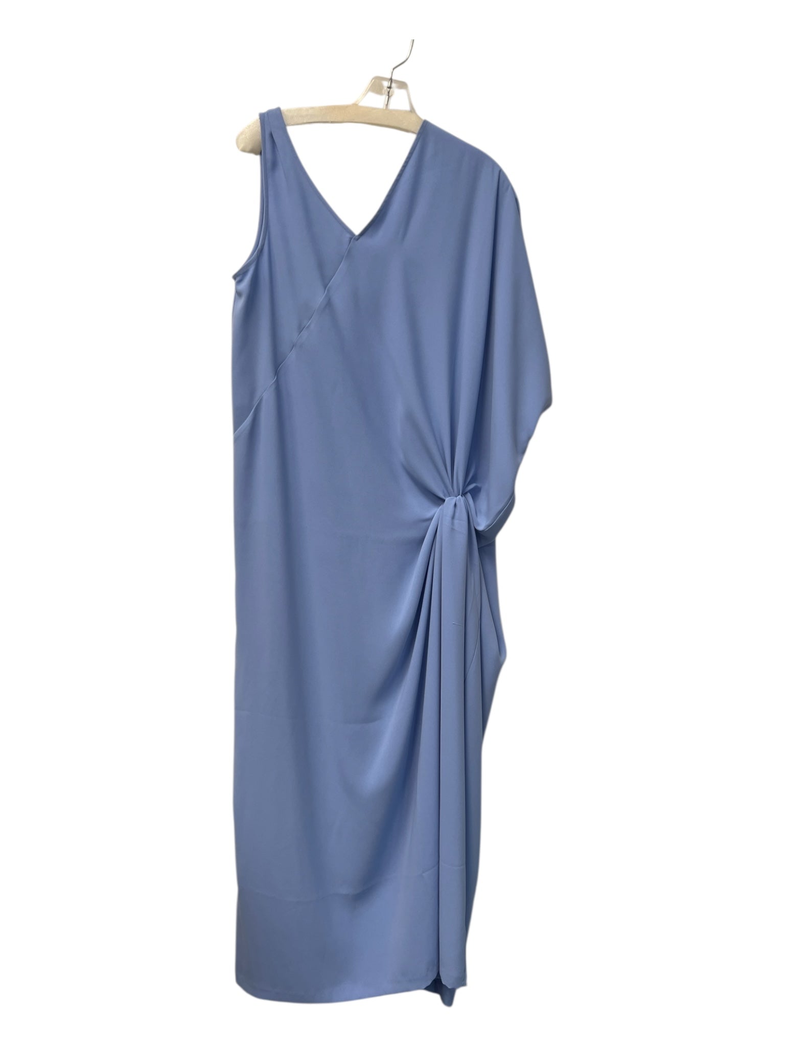 Anna Kate Size XXS Periwinkle Polyester Asymetric Knot Detail Maxi Flowy Dress