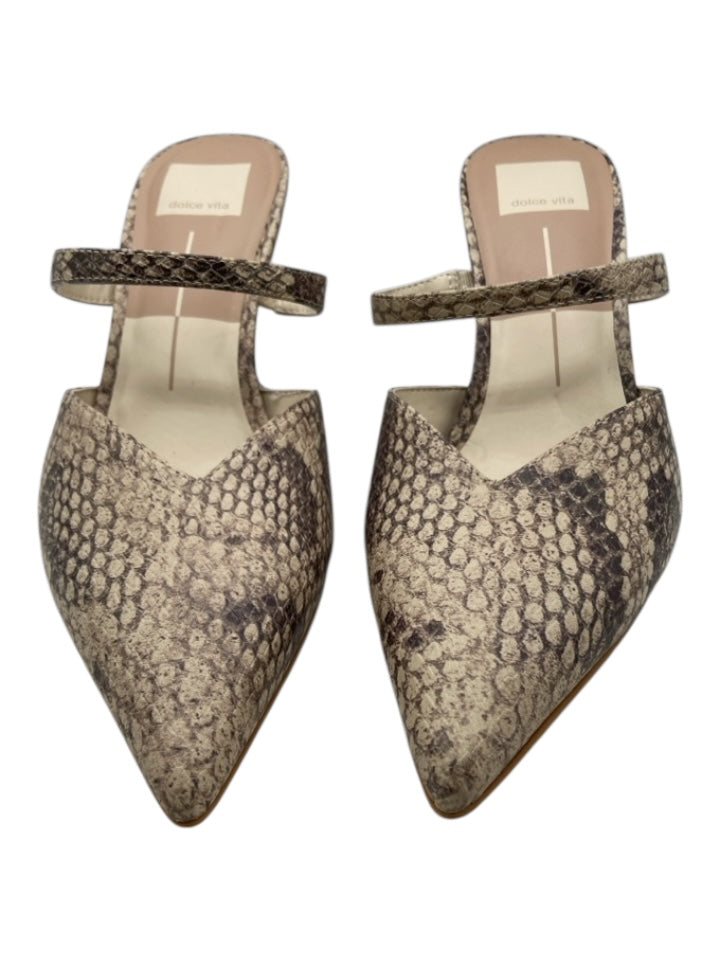 Dolce Vita Shoe Size 8 Beige Leather Pointed Toe Mule Strap Pumps