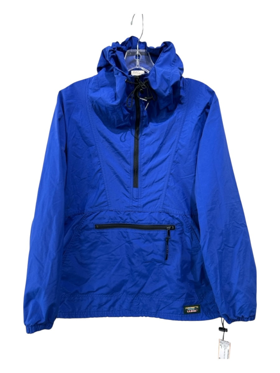 LL Bean Size M Blue Nylon Solid Zipper Men's Jacket