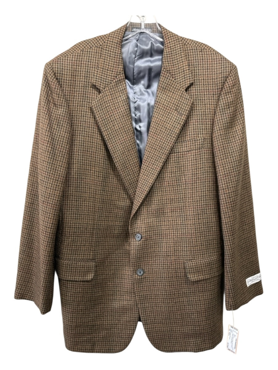Hickey Freeman AS IS Brown & Multi Houndstooth 2 Button Men's Blazer