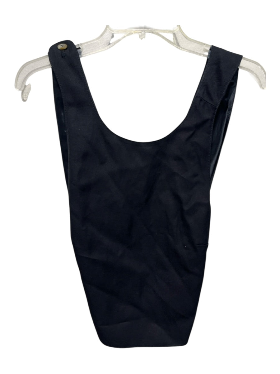 Lou Lou Studio Size M Black Viscose Blend Sleeveless Criss Cross Back Darted Top