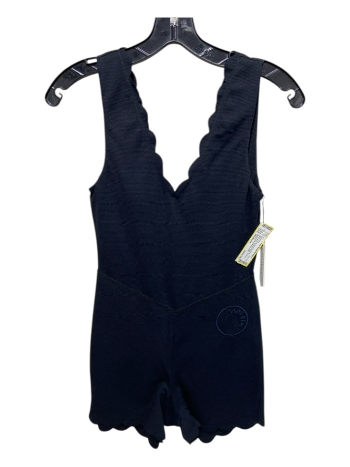 Marysia Size Medium Black & Navy Polyamide Blend Sleeveless Textured swimwear
