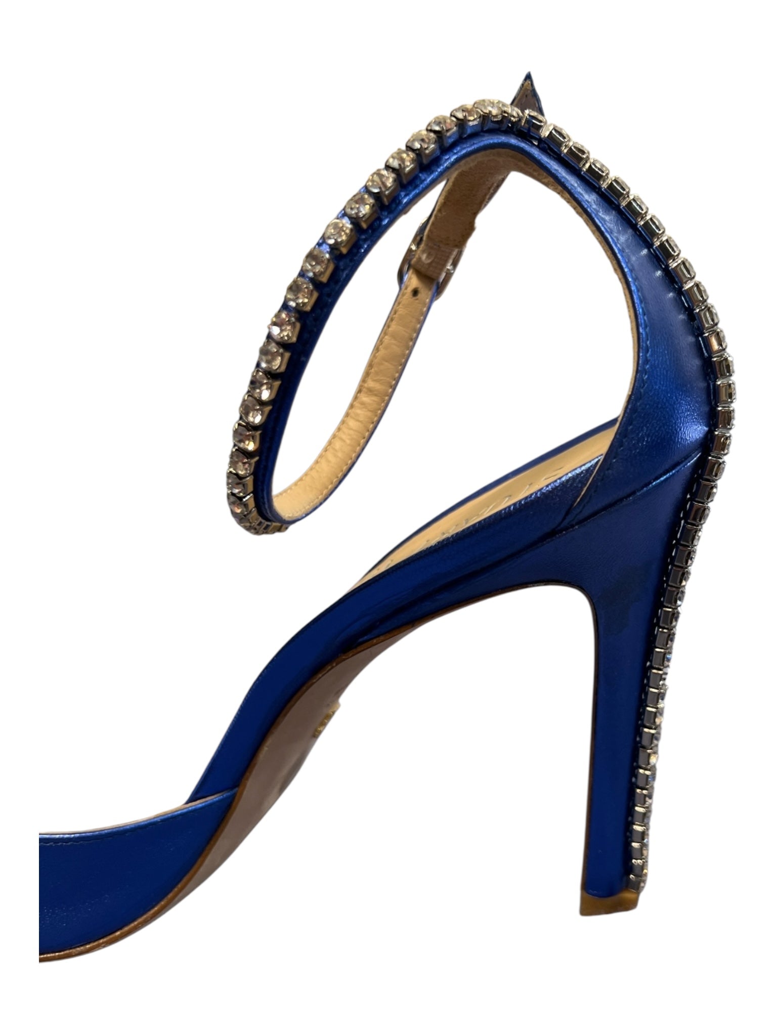 Stuart Weitzman Shoe Size 8.5 Blue Leather Pointed Toe Ankle Strap Shoes
