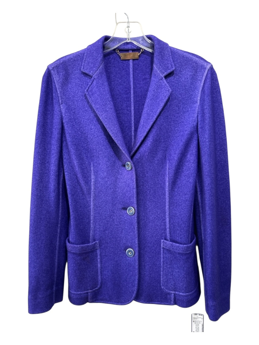 Colombo Size 40 Purple Cashmere & Silk Fleece Single Breasted Darted Jacket