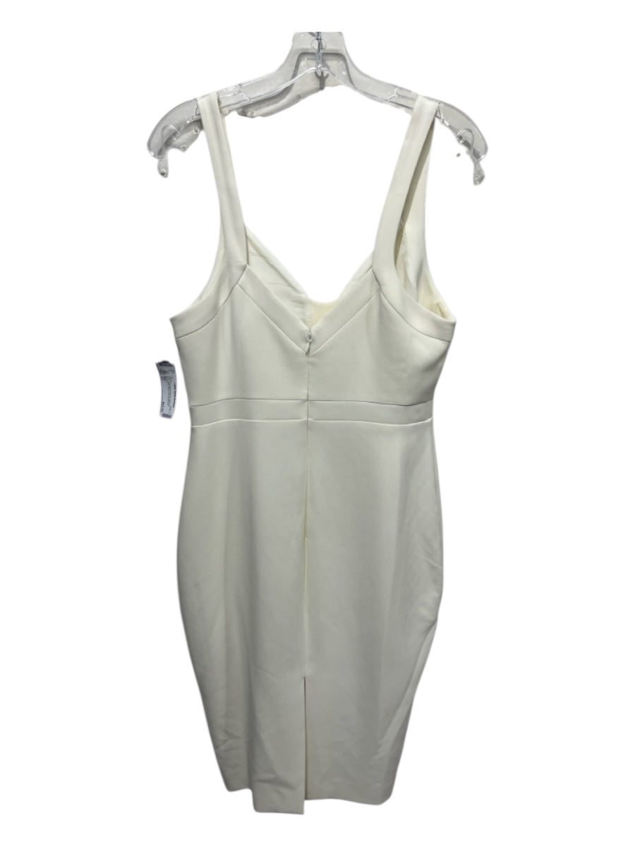 Likely Size 12 Ivory Polyester & Rayon Back Zip Sleeveless Body Con Dress