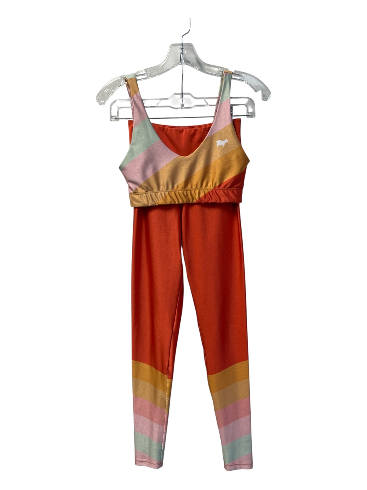 gold sheep Size XS Orange & Multi Polyester Blend Pull on Rainbow Athletic Set