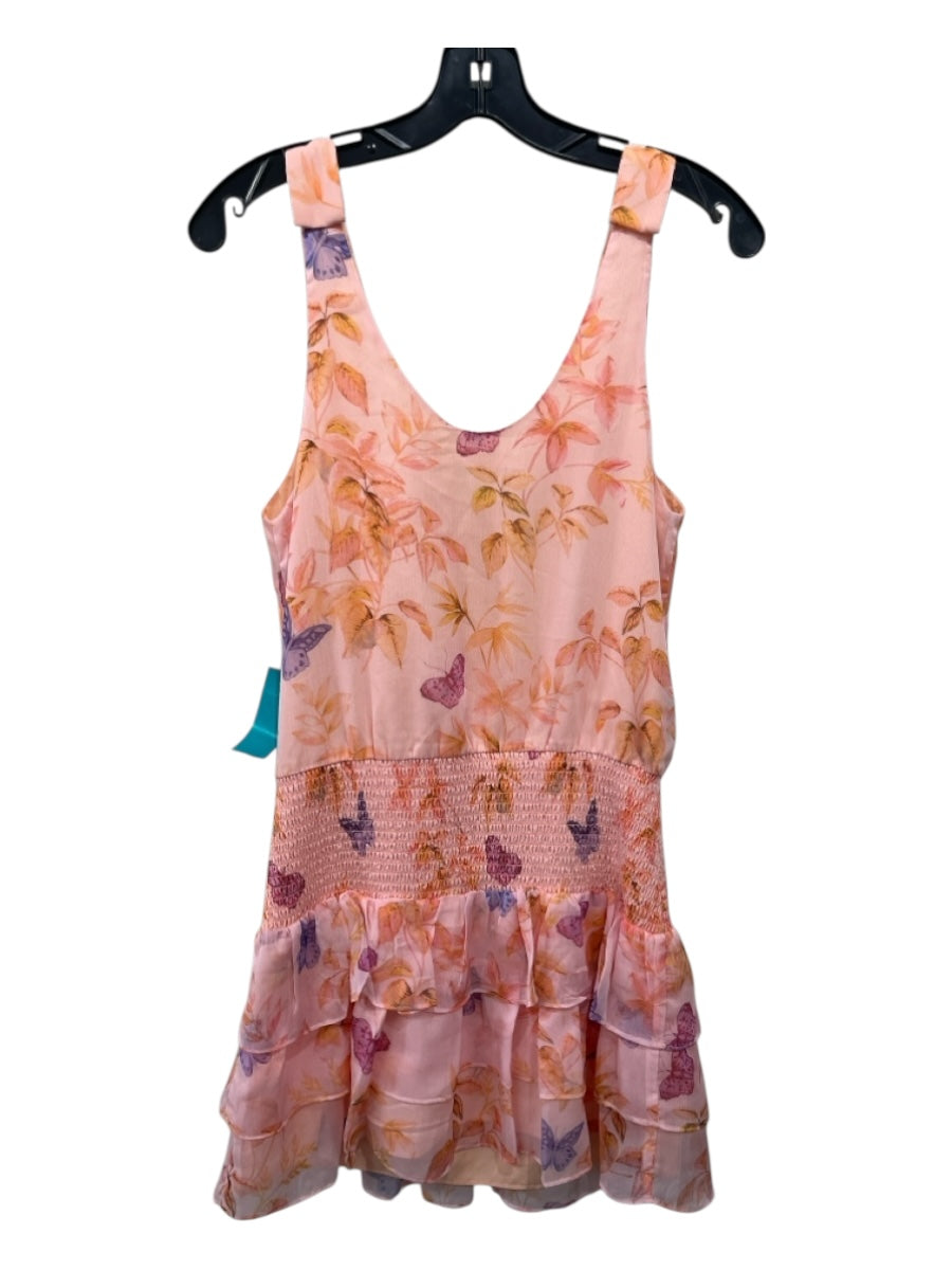 Amanda Uprichard Size S peach, purple, pink Polyester Chiffon Butterflies Dress