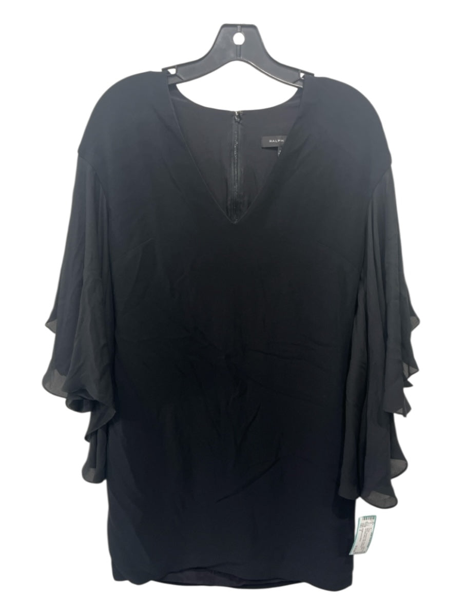 Ralph Lauren Black Size 2 Black Viscose & Silk V Neck Pagoda Mini Dress