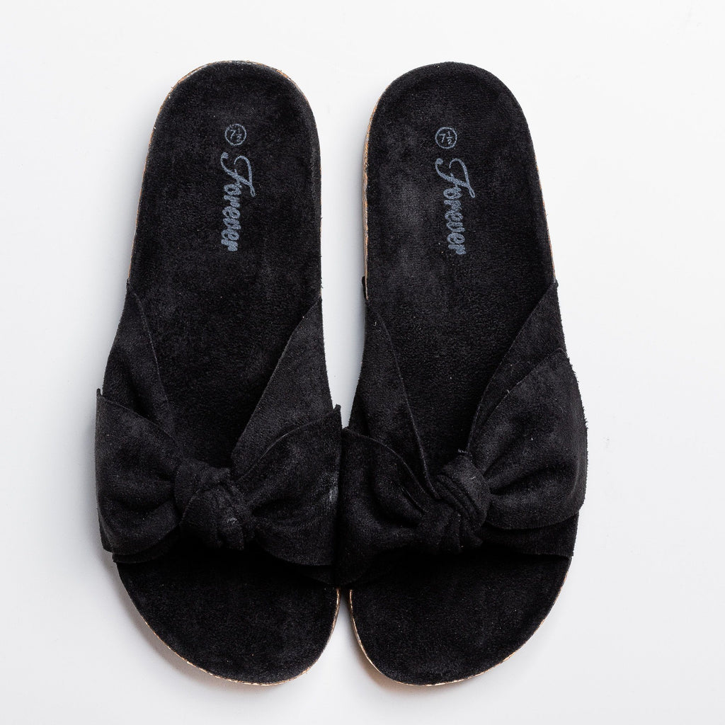 black bow slides