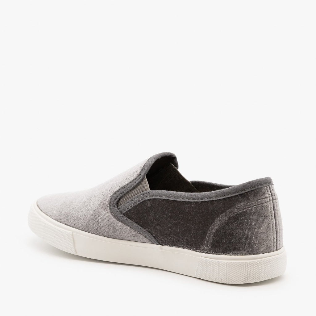 velvet slip on sneakers womens