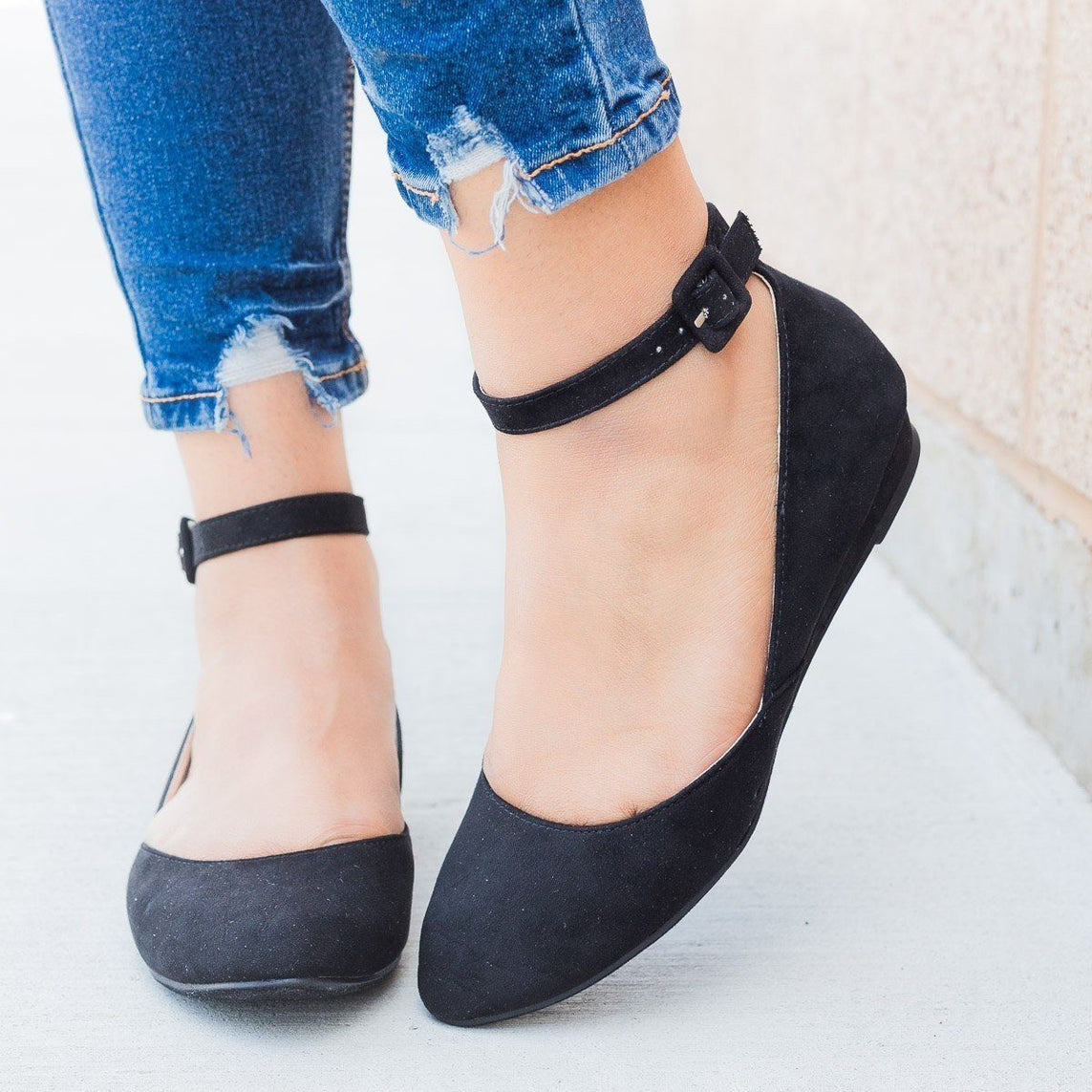 Ankle Strap Ballet Flats Refresh Shoes 