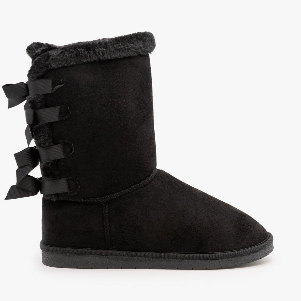Back Bow Comfort Boots - Forever Shoes Ann-34 | Shoetopia
