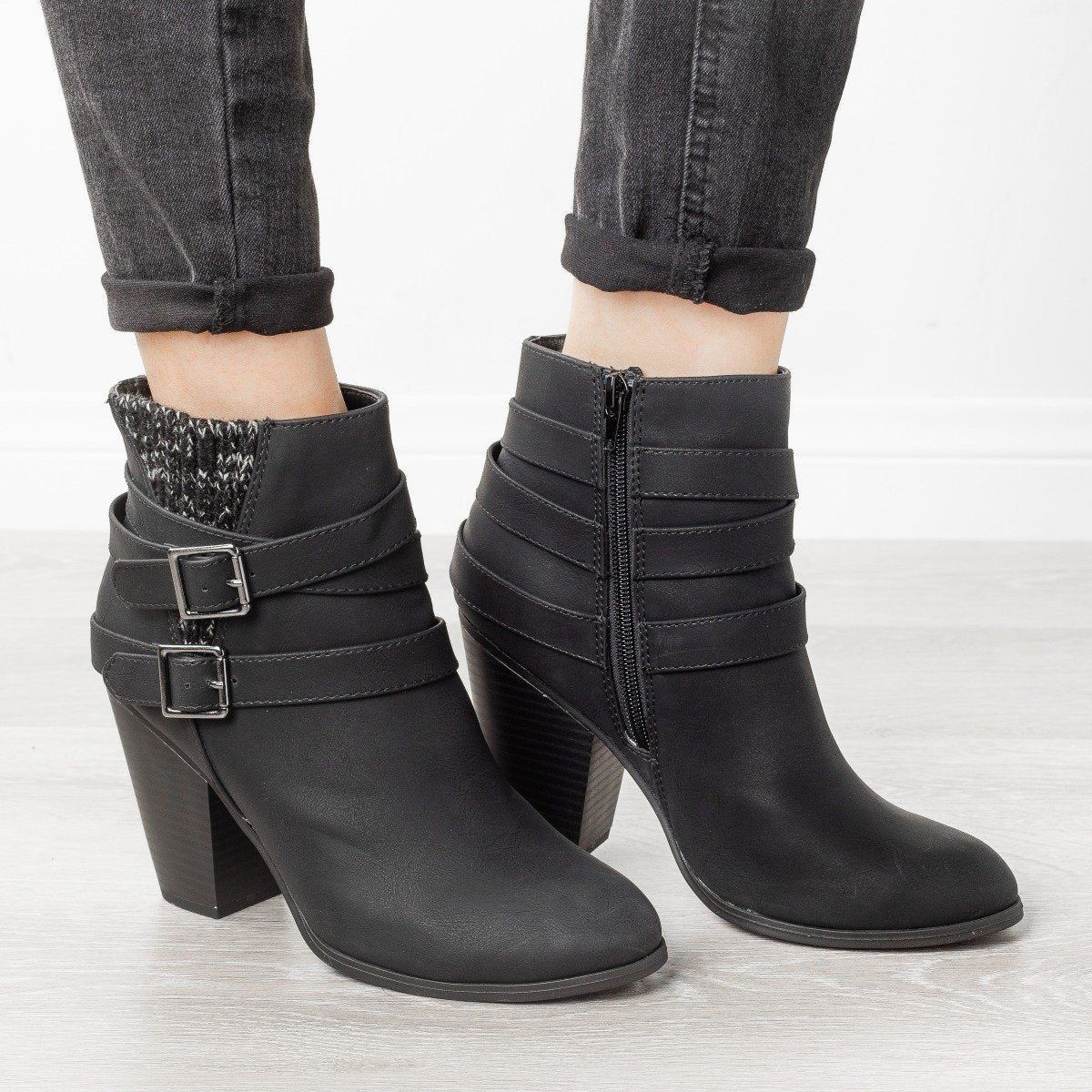 womens black sweater boots