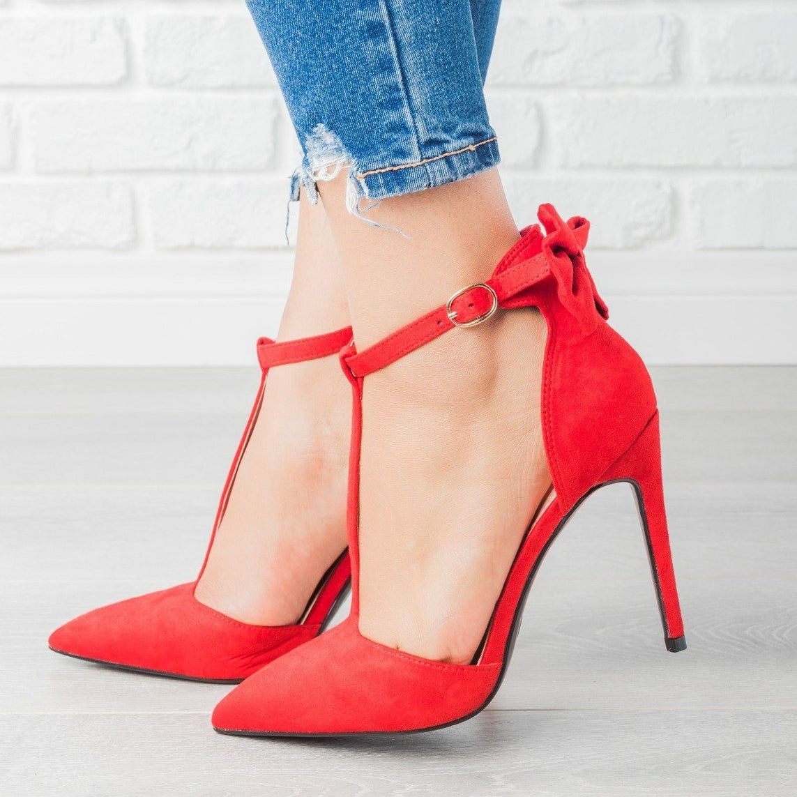 red bow tie heels