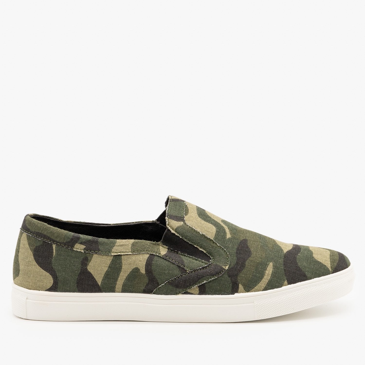 camo canvas slip on shoes