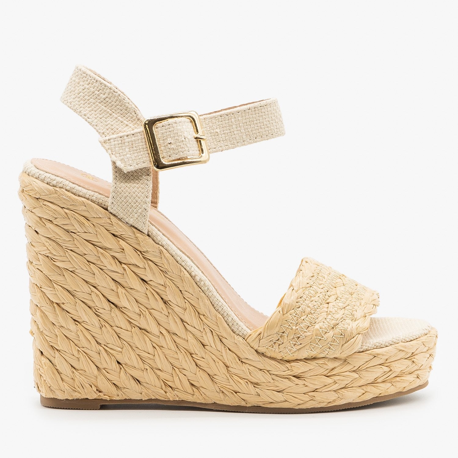 Canvas Espadrille Sandal Wedges - Mata 