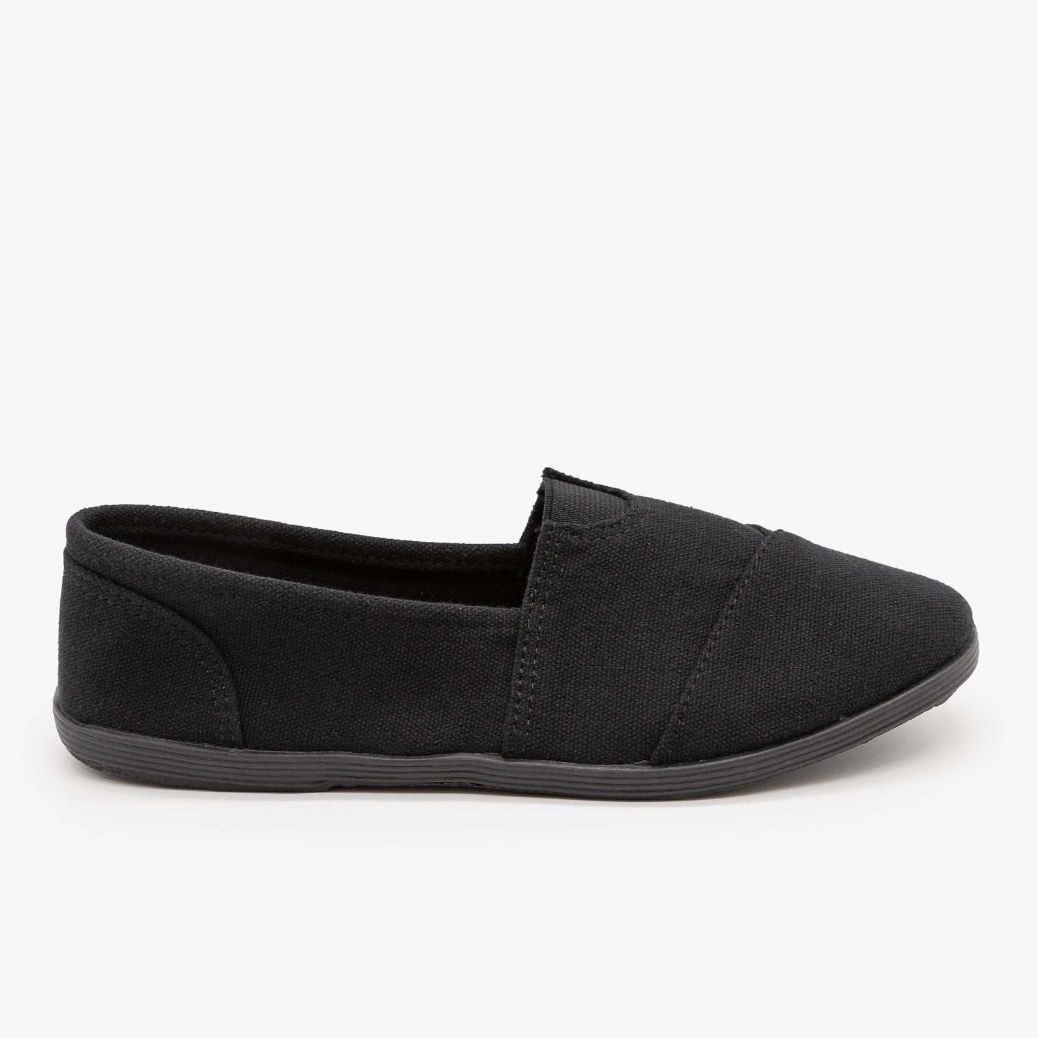 black slip on flats