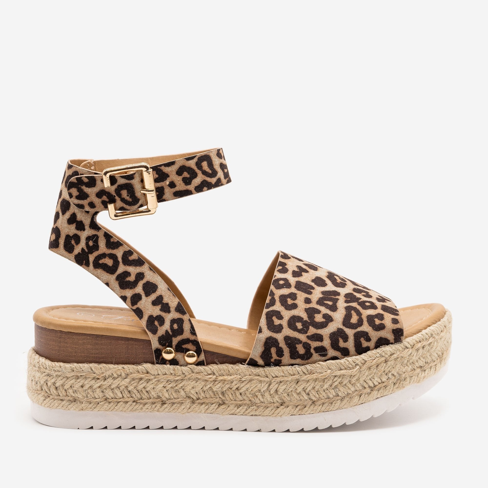 Cheetah Espadrille Wedge Sandals 