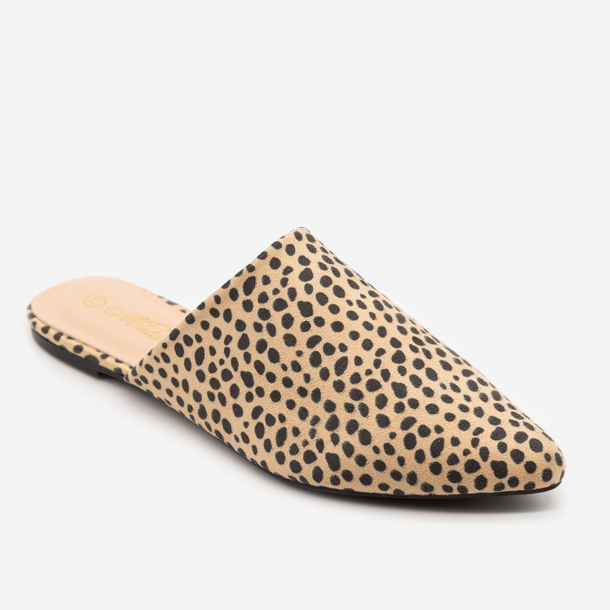 cheetah slip on mules