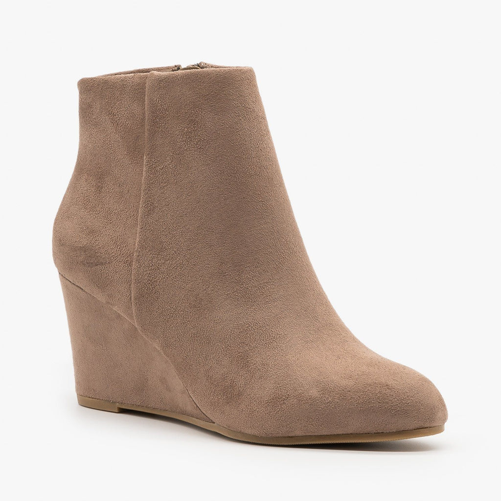 tan wedge booties