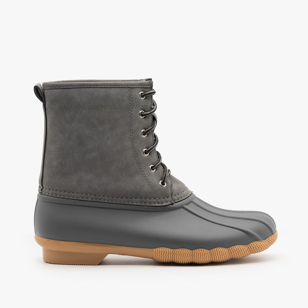 duck boots gray