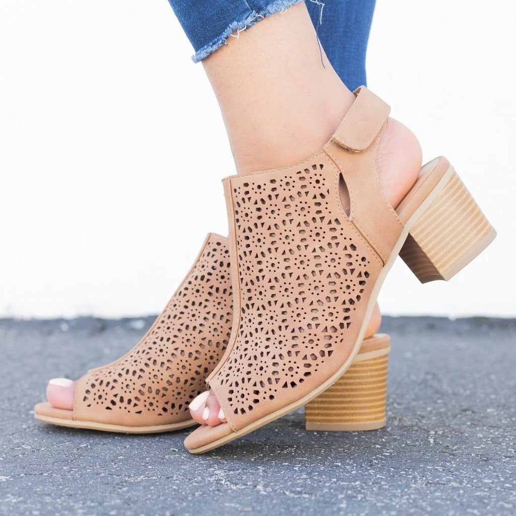 Chic Perforated Ankle Booties - City Classified Shoes Elect-S | Shoetopia