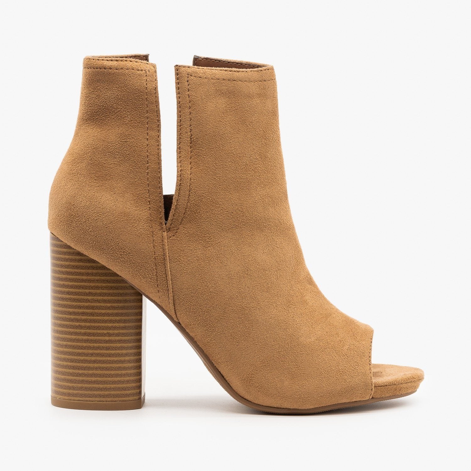 Chic Side Slit Peep Toe Booties Soda 