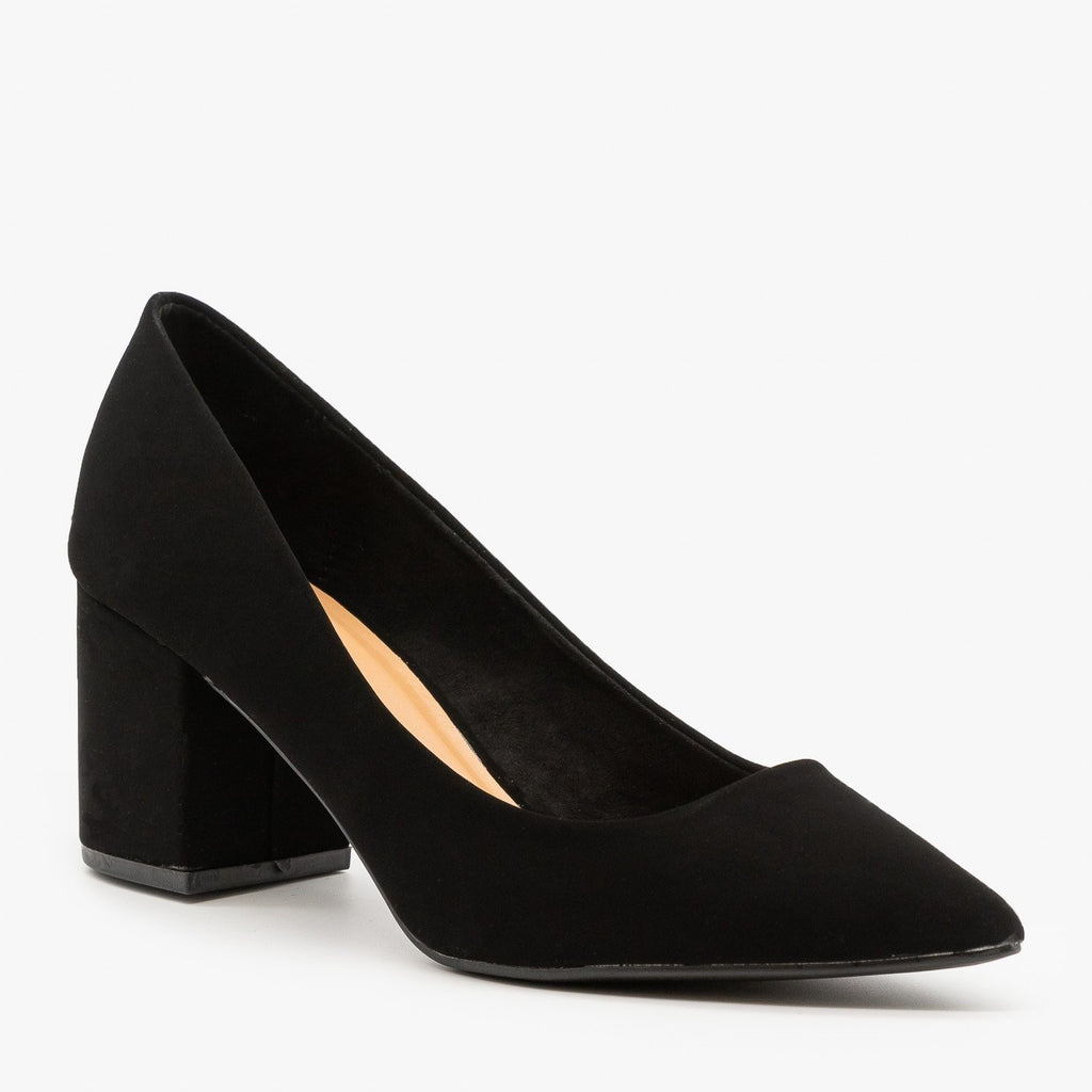 Classic Chunky Heel Pumps - Bamboo Shoes Hoax-03M |