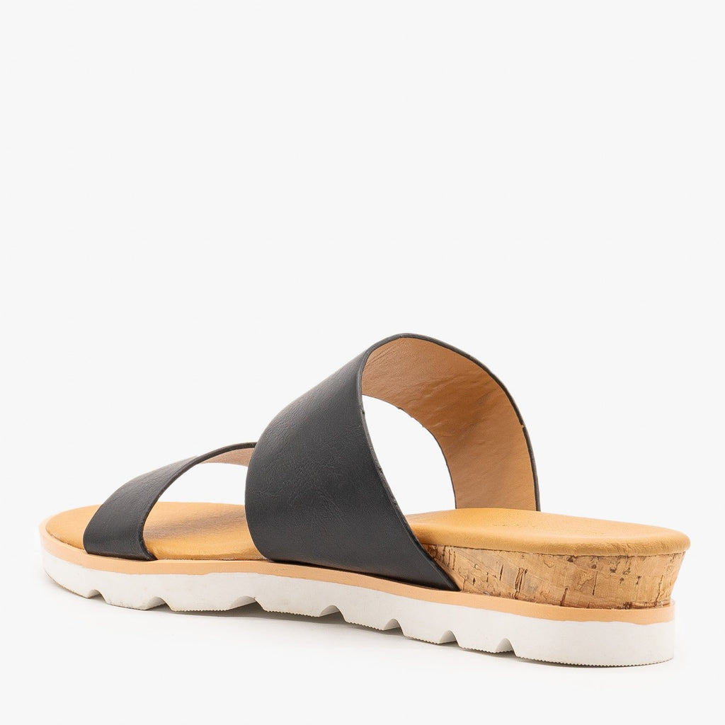 Classic Low Wedge Sandals - Bamboo 