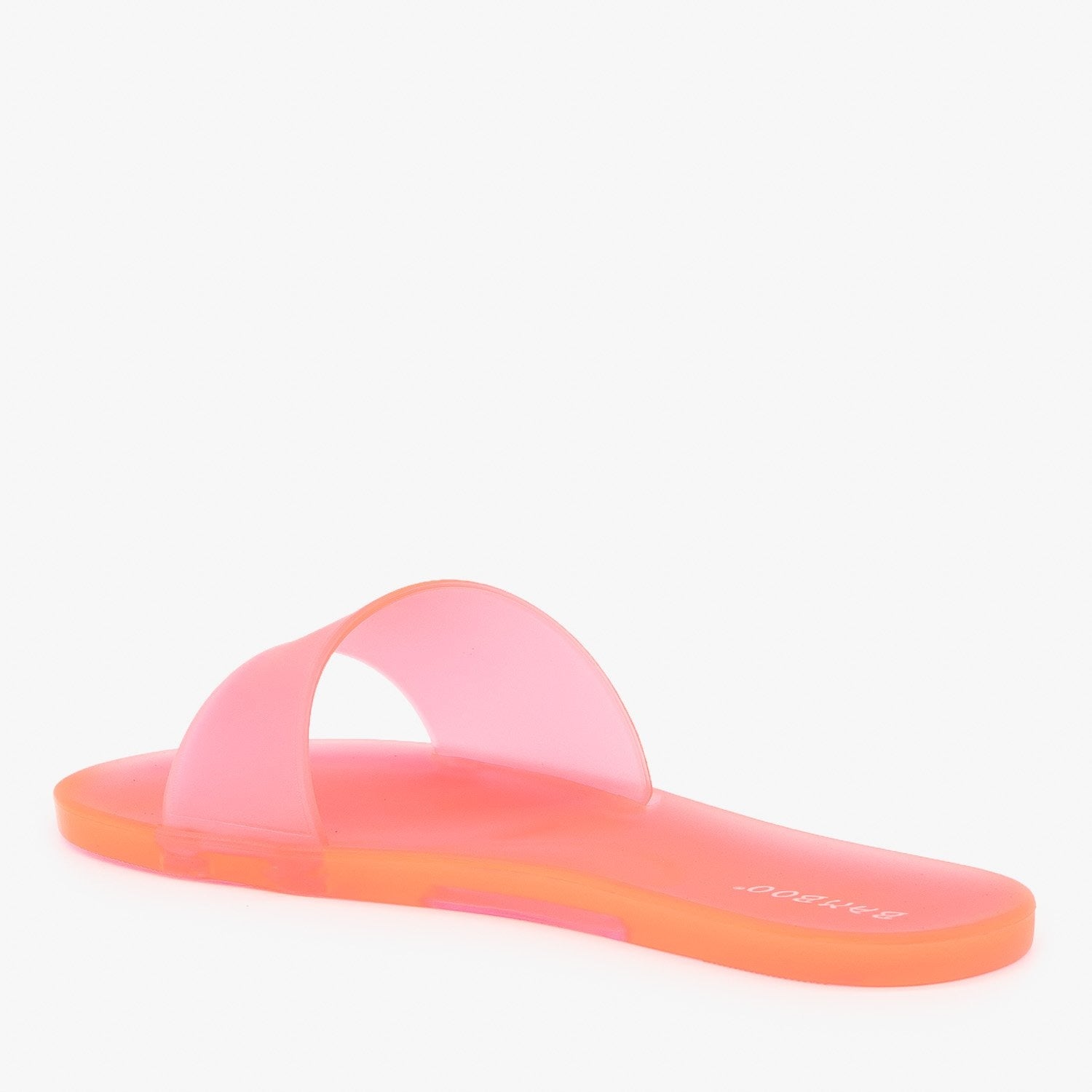 neon pink jelly sandals