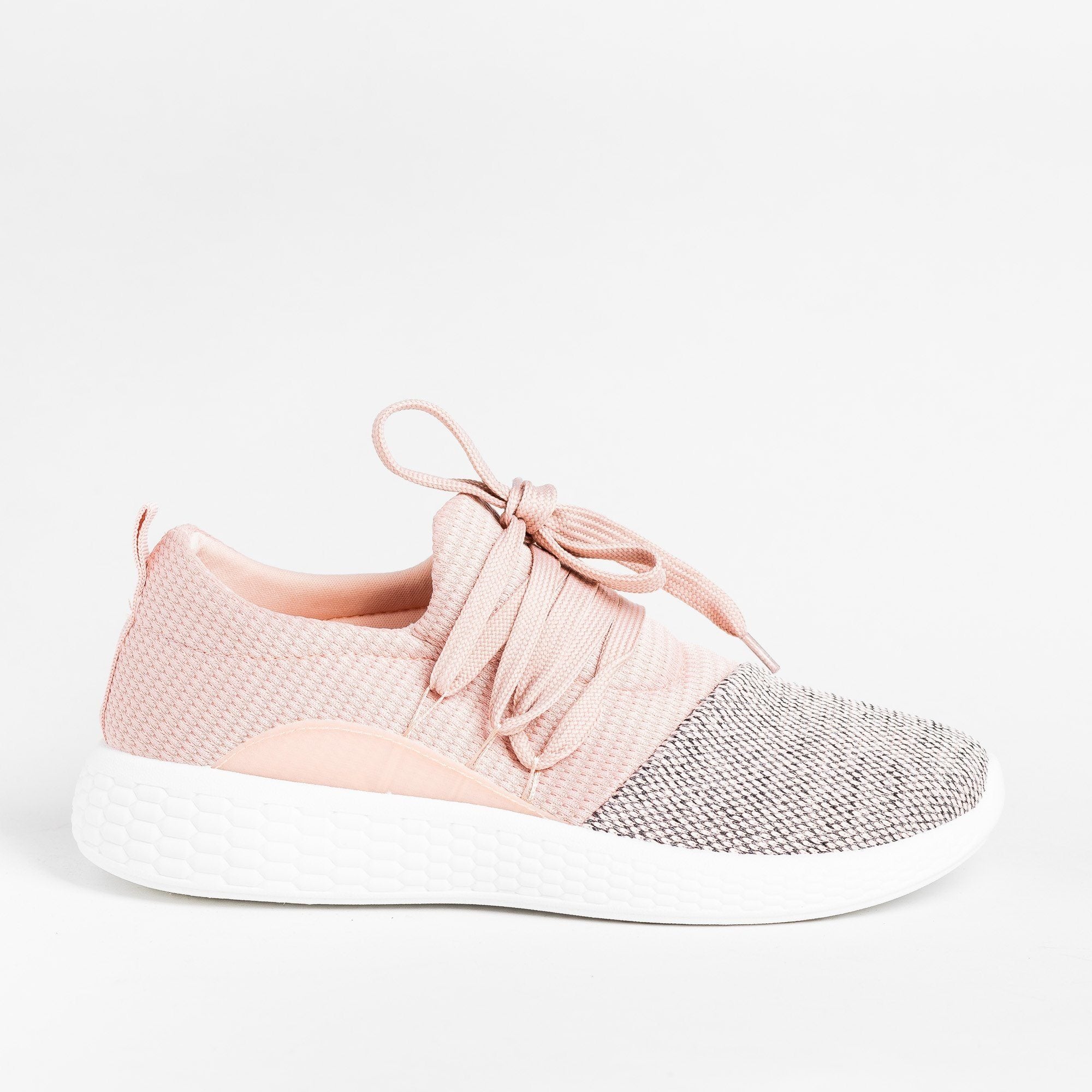 pink knit sneakers