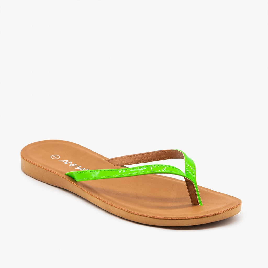 neon green flip flops