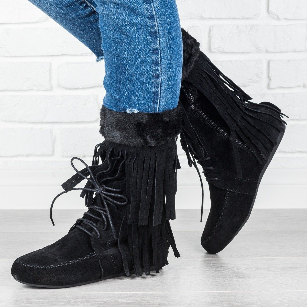 black moccasin boots