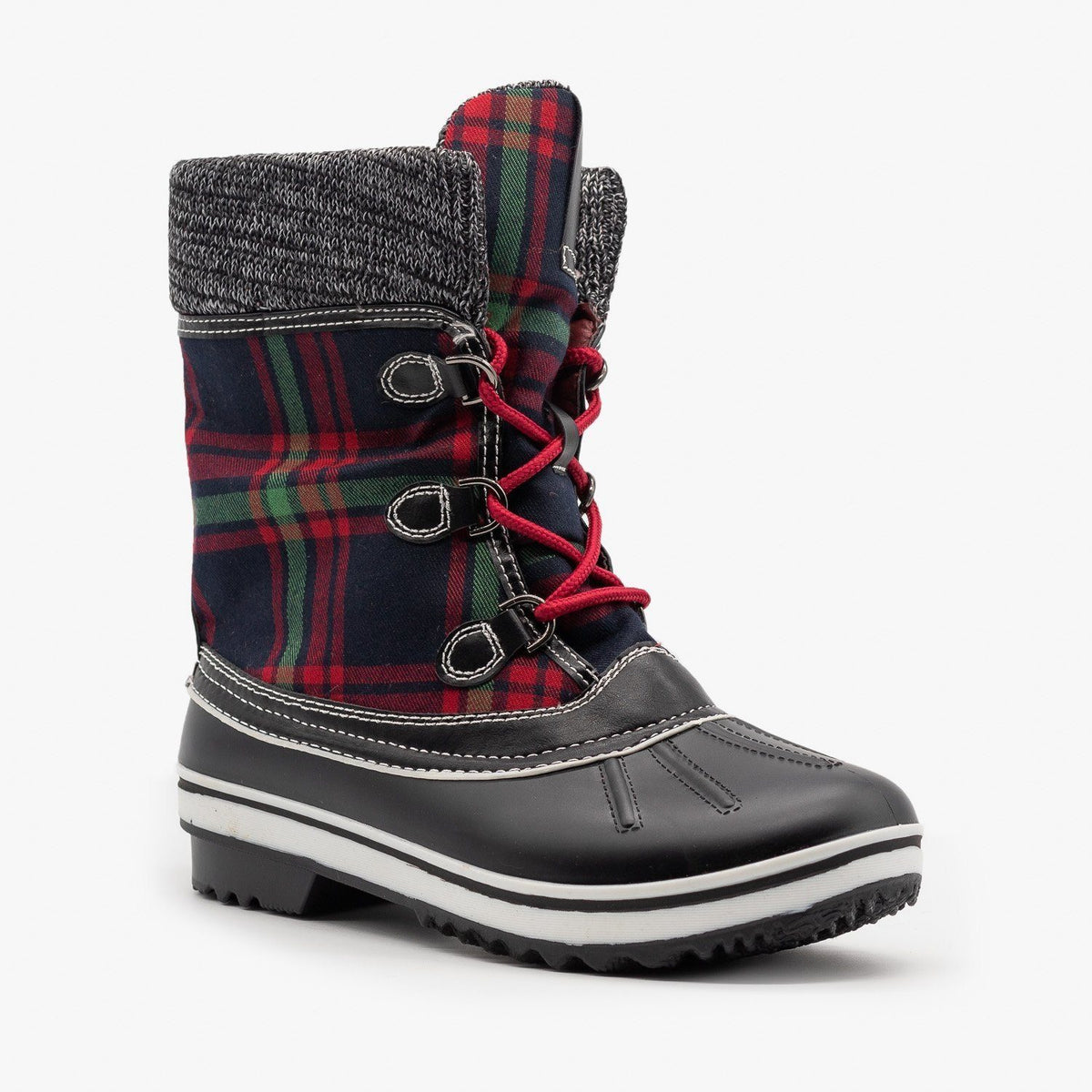 Cozy Plaid Winter Boots - Forever Shoes 