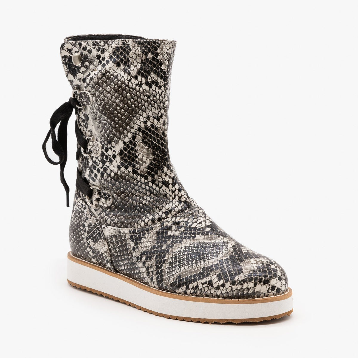 snake print shoe boots