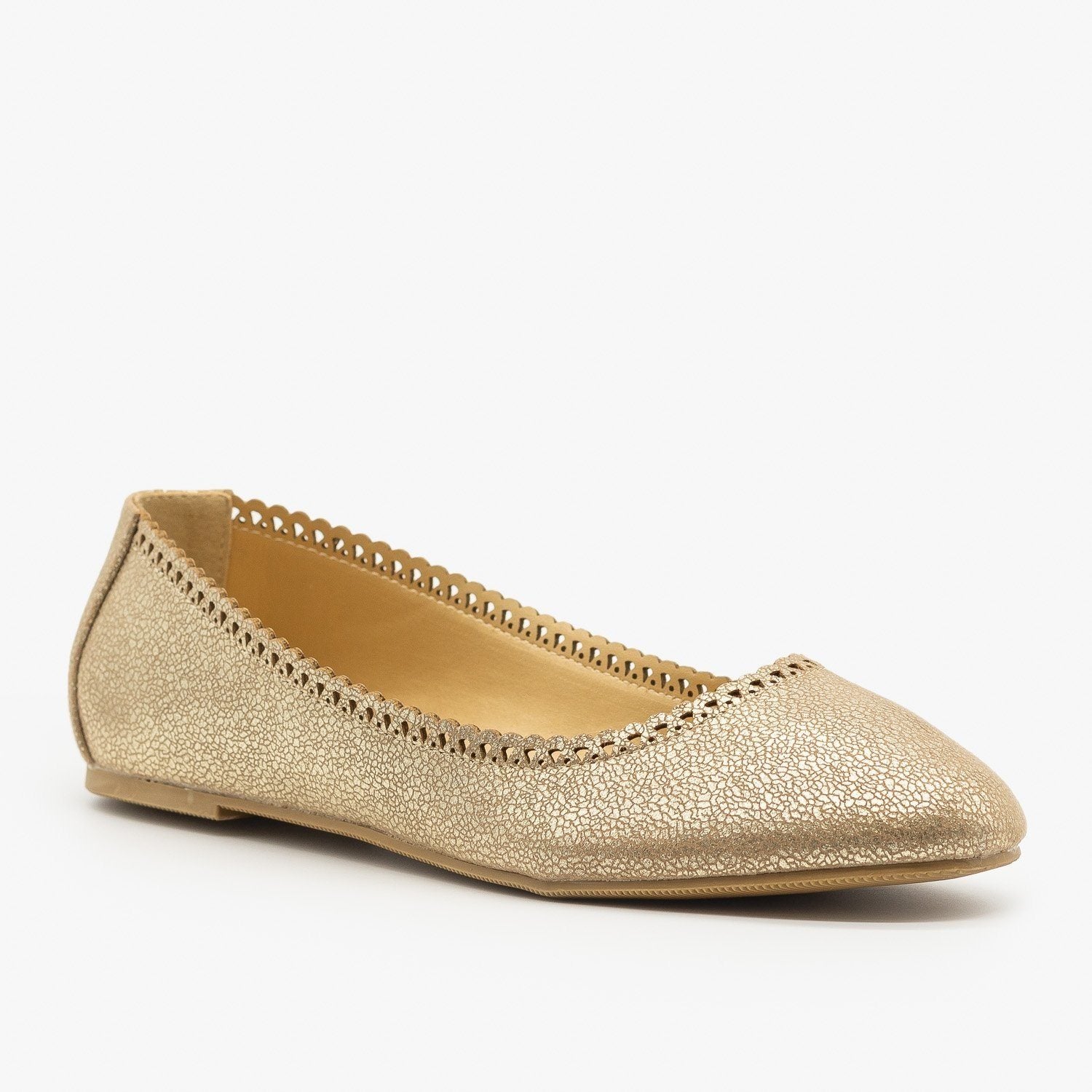 gold ballet flats