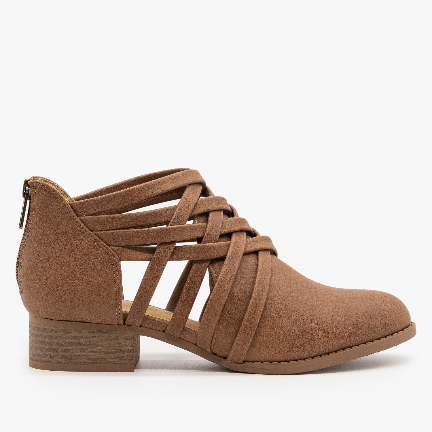 Crisscross Ankle Heel Booties - City 