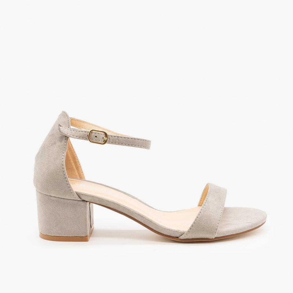 Dainty Ankle Strap Block Heels - Nature Breeze Eldred-01 | Shoetopia