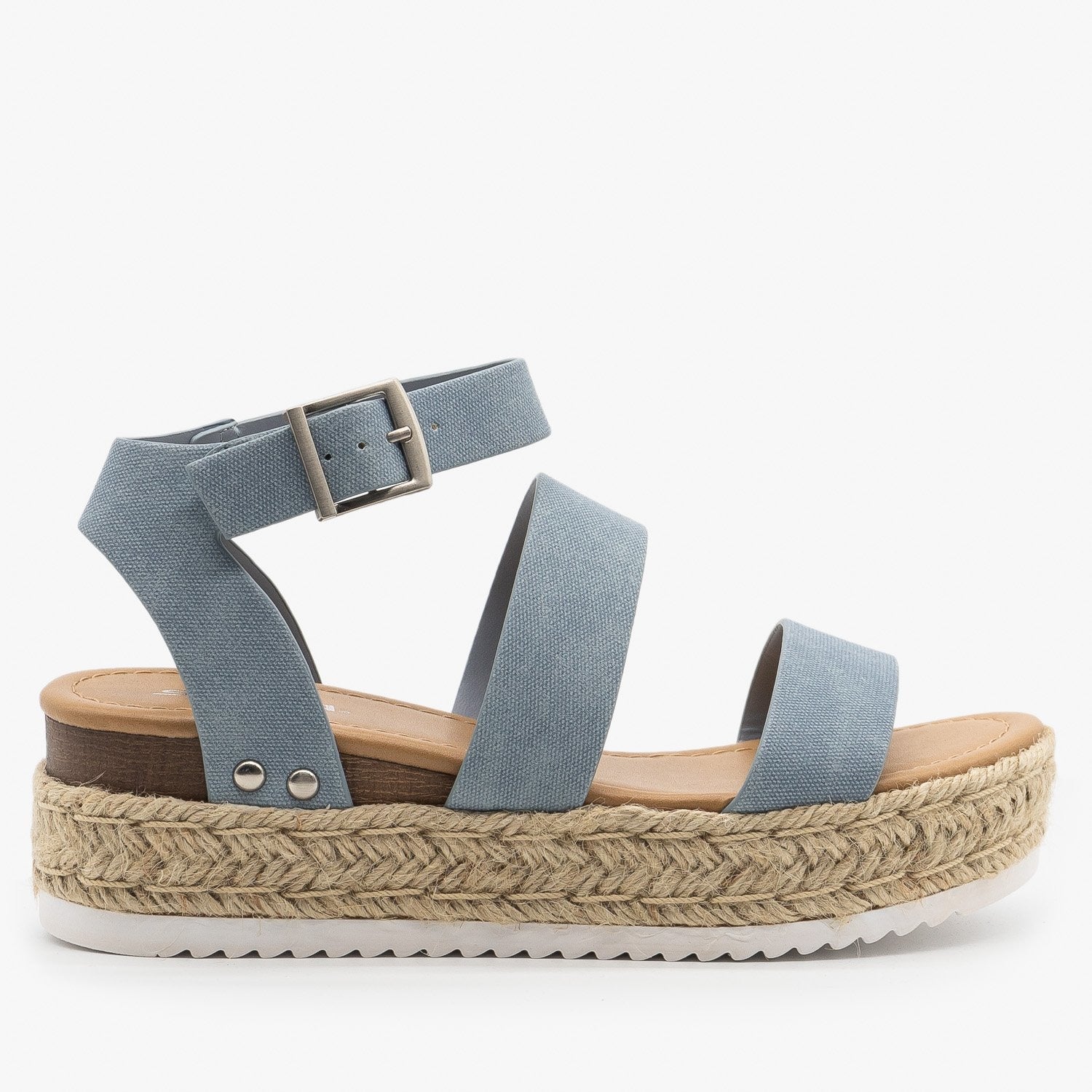 Denim Espadrille Flatform Sandals 