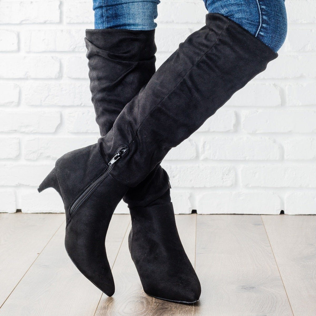 Suede Kitten Heel Boots Online Sales, UP TO 61% OFF