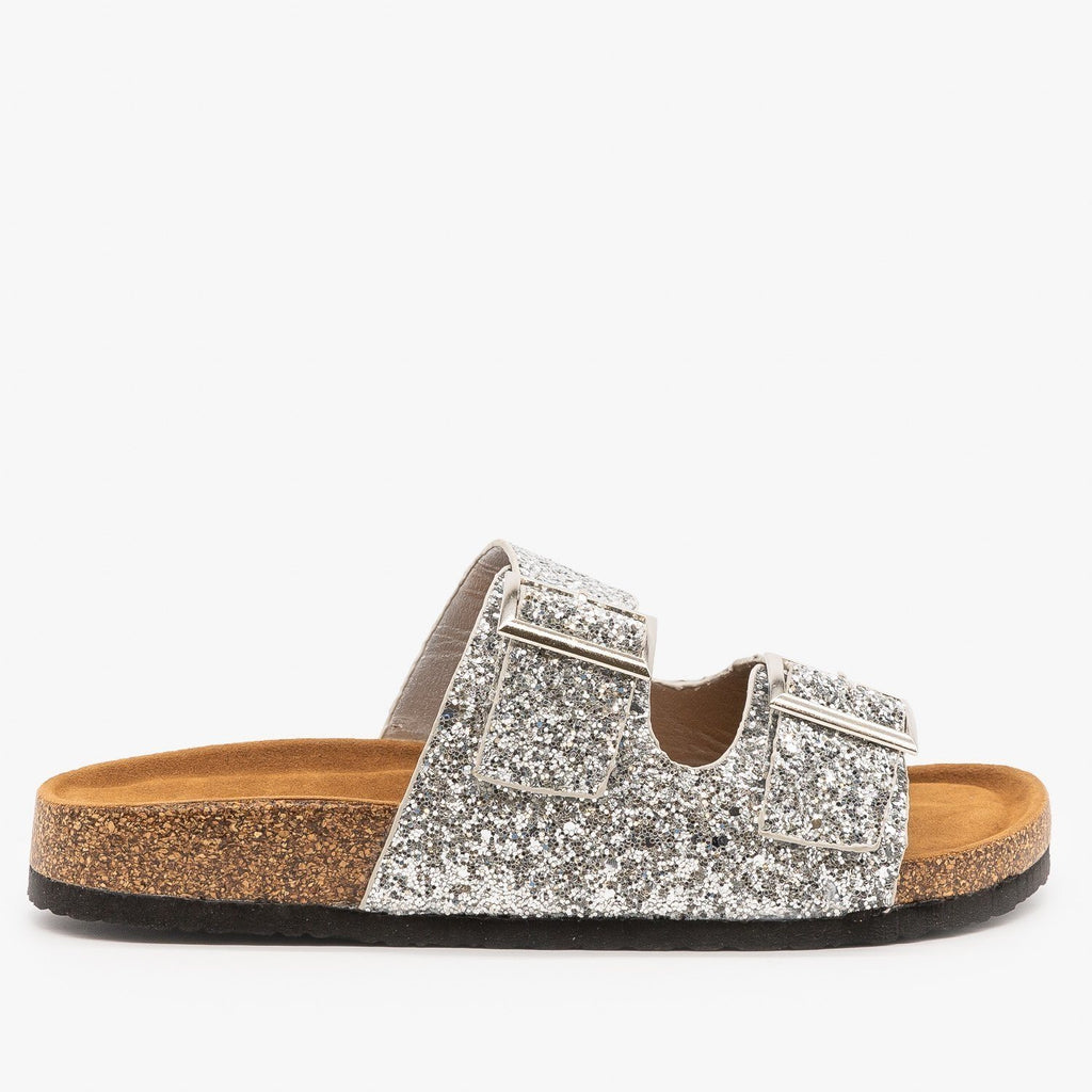 glitter slide on shoes