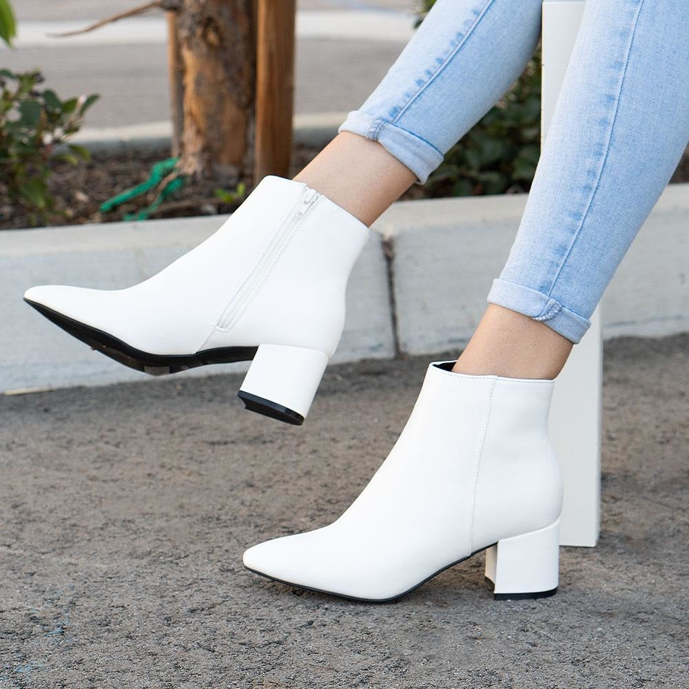 white shoe booties