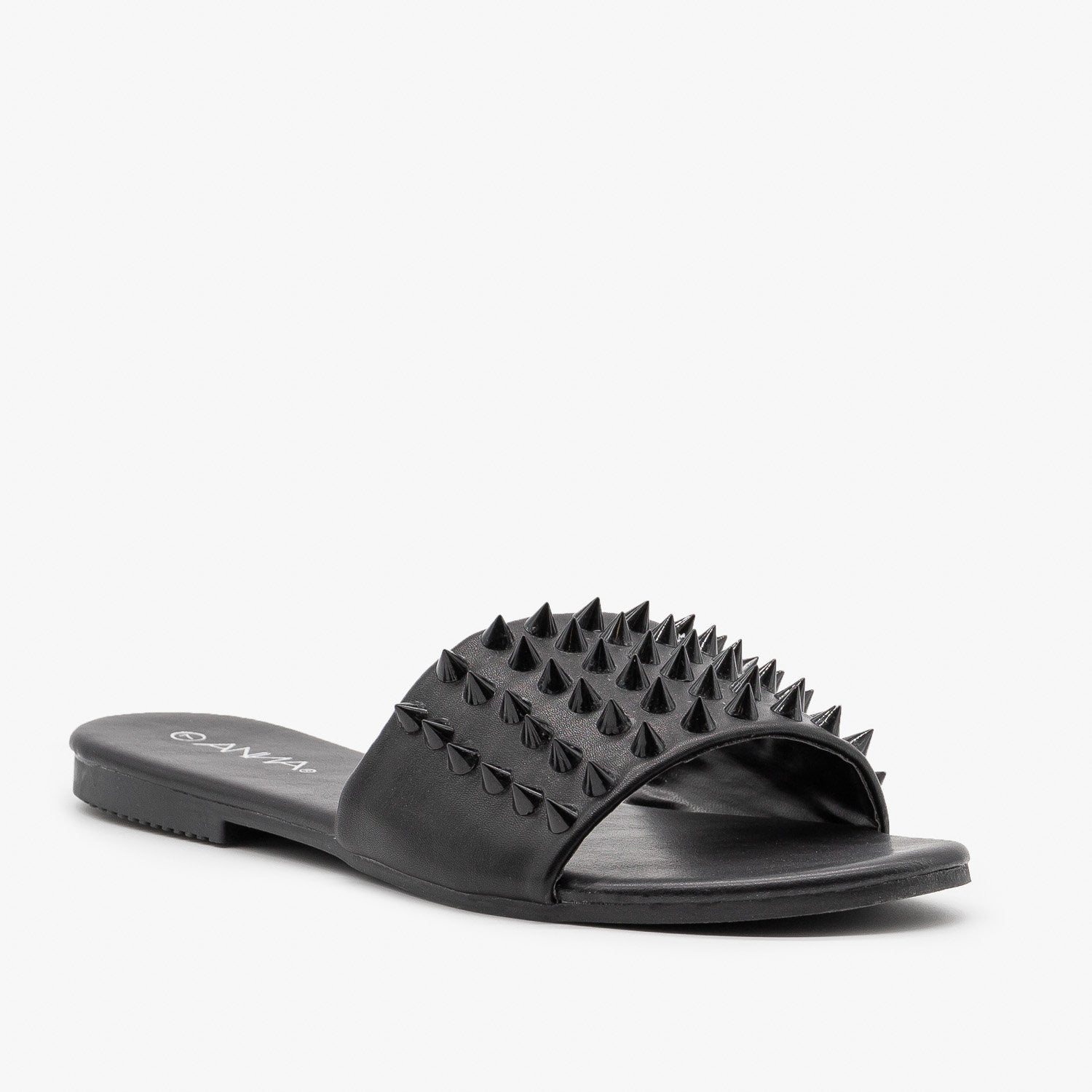 Edgy Studded Slides - Anna Shoes Luna 