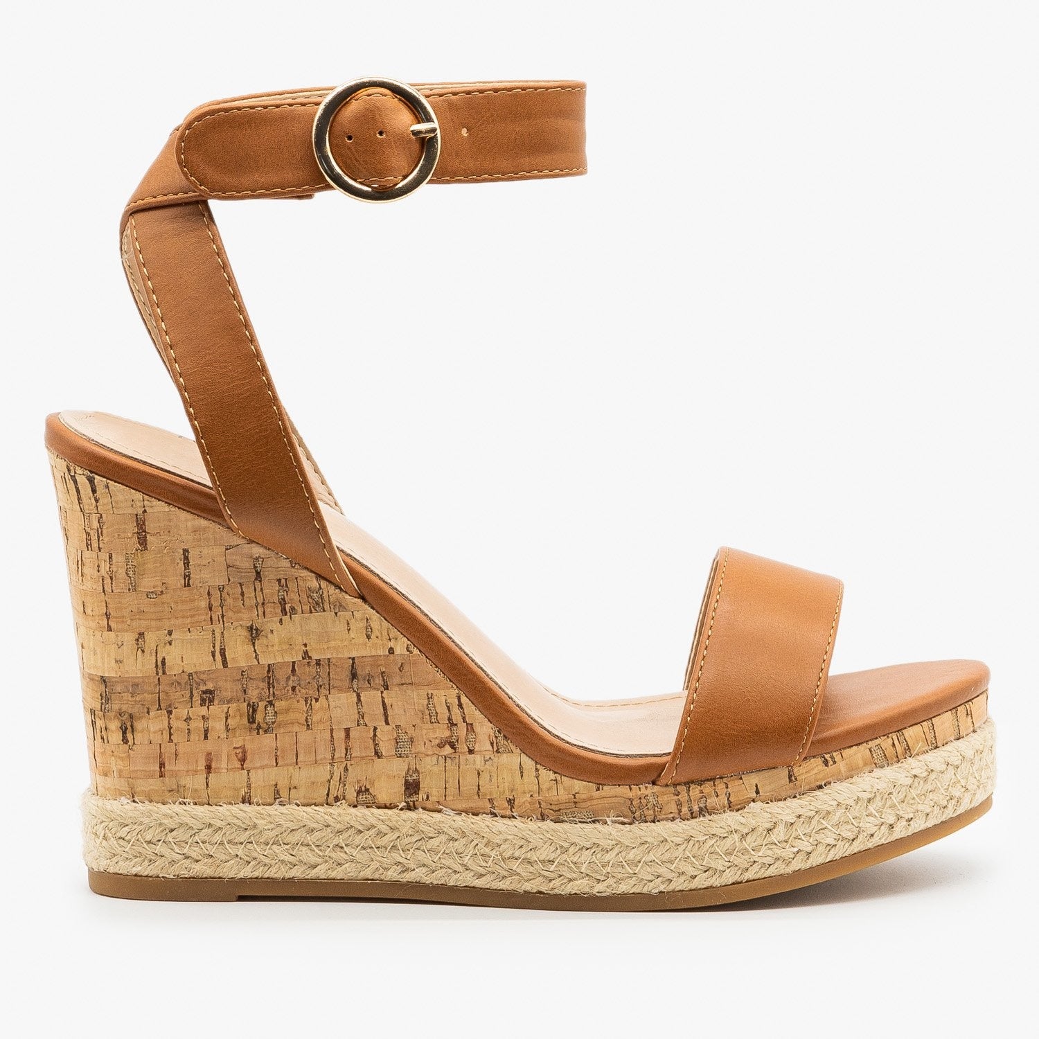 Elegant Espadrille Cork Wedges - Top 